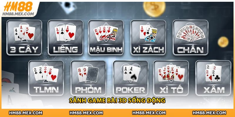 Sảnh game bài 3D sống động